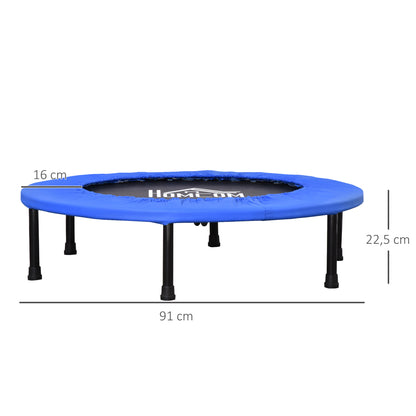 Fitness Trampoline Ø91 cm Mini Trampoline with Non-Slip Feet Trampoline 100kg Load Capacity for Adults Trampolines for Indoor Outdoor Jumping