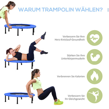 Fitness Trampoline Ø91 cm Mini Trampoline with Non-Slip Feet Trampoline 100kg Load Capacity for Adults Trampolines for Indoor Outdoor Jumping