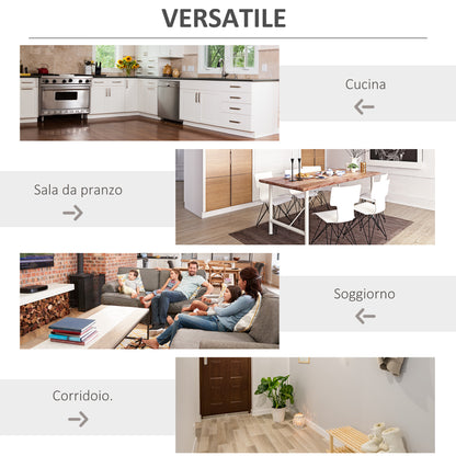 Wine Bottle Rack with Glass Holder and Cabinet, Wine Holder for 20 Bottles, Wine Cabinet with Glass Door, 80x36x85 cm, White