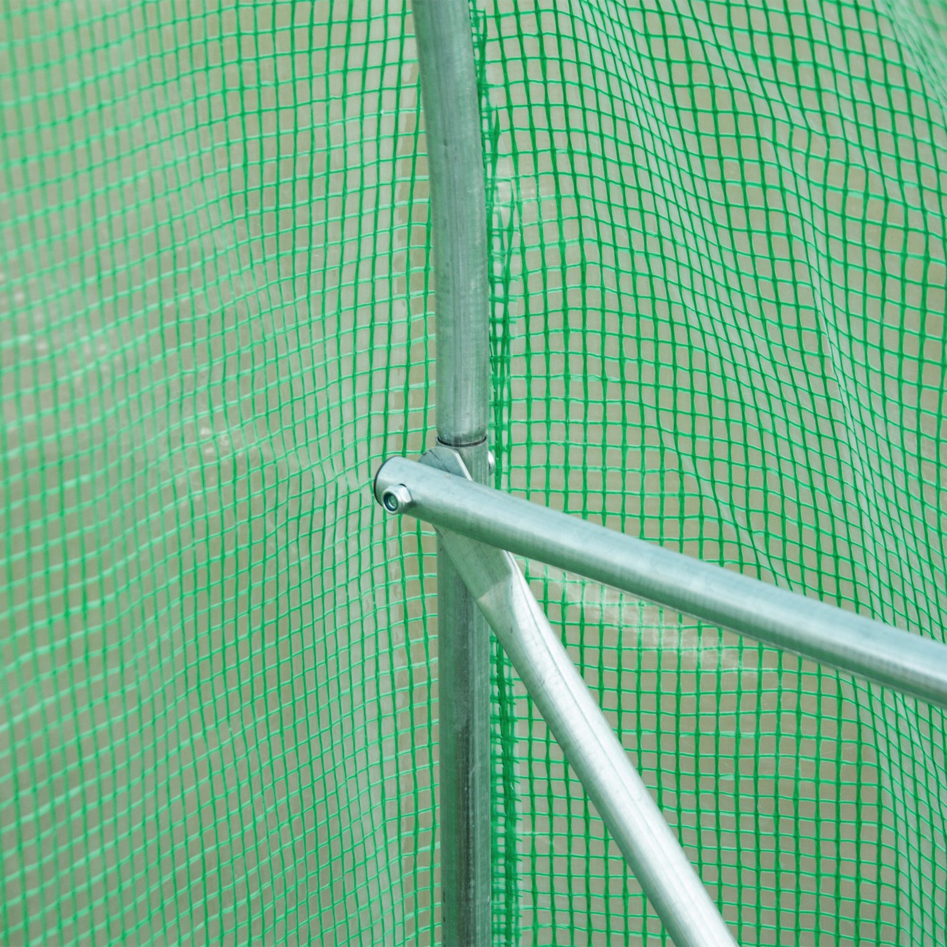 Garden Tunnel Greenhouse Ground Surface 6m² 3L x 2W x 2H m Reinforced Tubular Frame Zippered Door 6 Roll-Up Windows Green