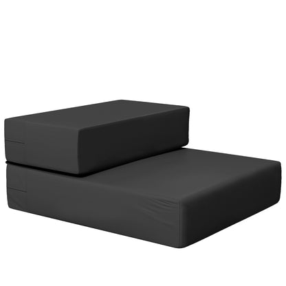 Pet Stairs Animal Pad 2 Steps Foldable Dog Stairs Stairs Pad for Cats and Dogs Black L45 x W39 x H20 cm