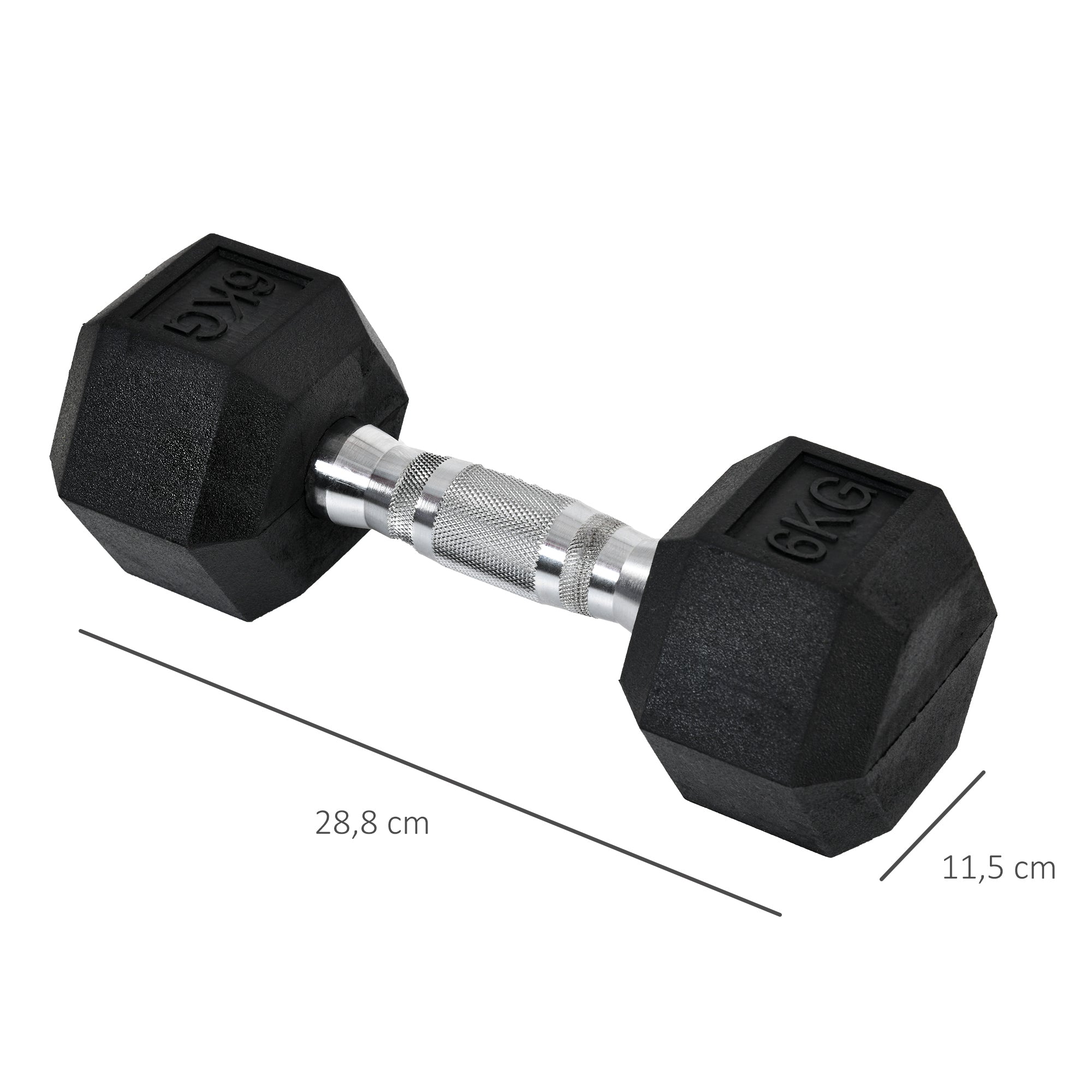 Dumbbell Set, 2-Pack Dumbbells with Knurled Grip, Cast Iron Dumbbell Set, 2 x 6 kg, Dumbbells for Men and Women, Dumbbell Set for Home, Gym, Strength Training