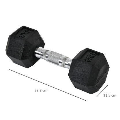 Dumbbell Set, 2-Pack Dumbbells with Knurled Grip, Cast Iron Dumbbell Set, 2 x 6 kg, Dumbbells for Men and Women, Dumbbell Set for Home, Gym, Strength Training