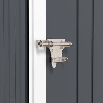 Steel Tool Shed, 4㎡ Garden House with Window Lockable Garden Cabinet, 259 x 172 x 222 cm Shed for Balcony, Terrace, Dark Grey