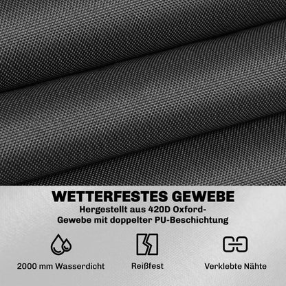 Round Patio Furniture Cover – 420D Waterproof Oxford, UV30+ Protection, Fits Round Tables & Stacked Chairs Ø84.3" x 27.6", Black