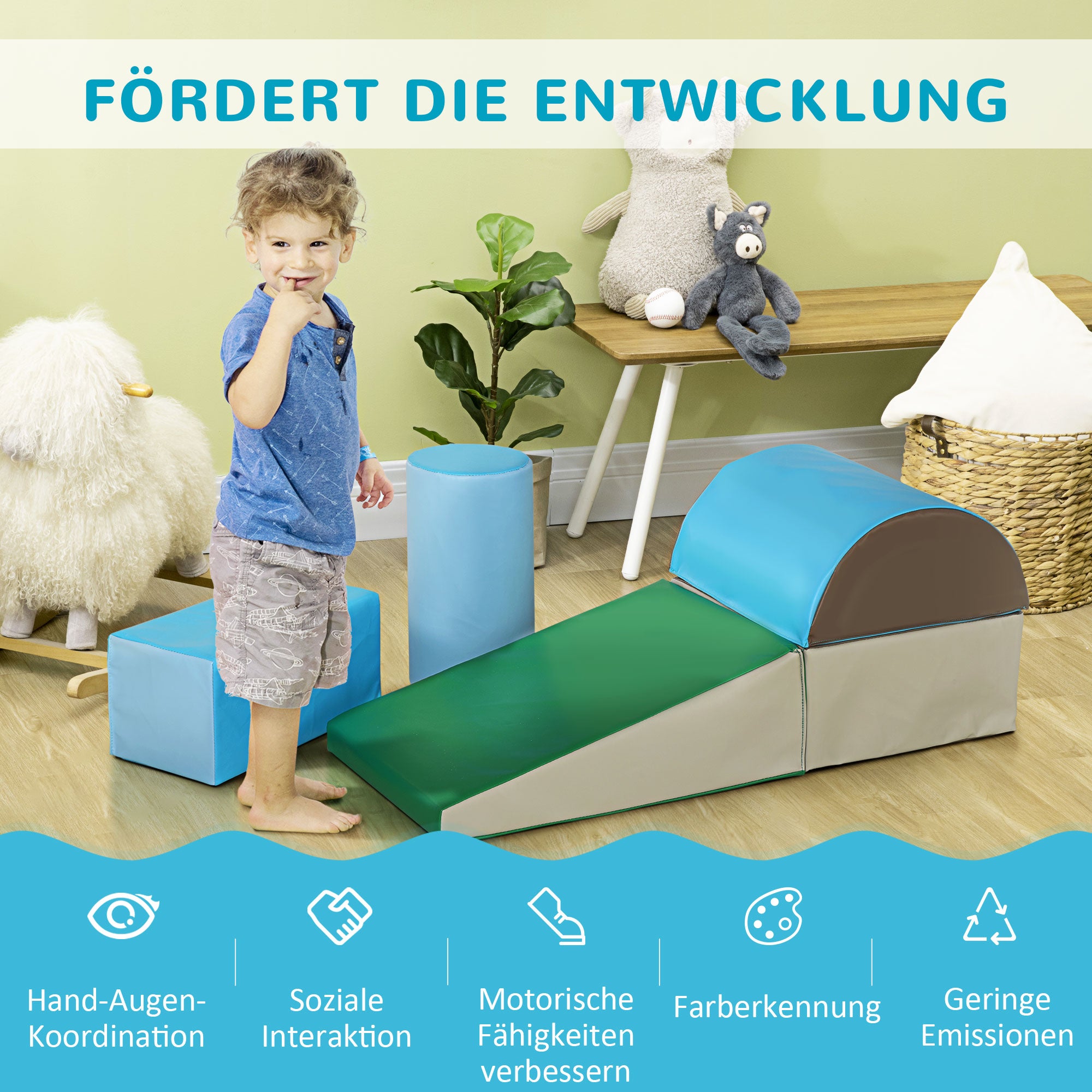 5 Piece Soft Building Blocks for Children Climbing Building Blocks Soft Foam Building Blocks Giant Building Blocks Foam Blocks Building Block Set Building Blocks for Babies & Toddlers Multicolor