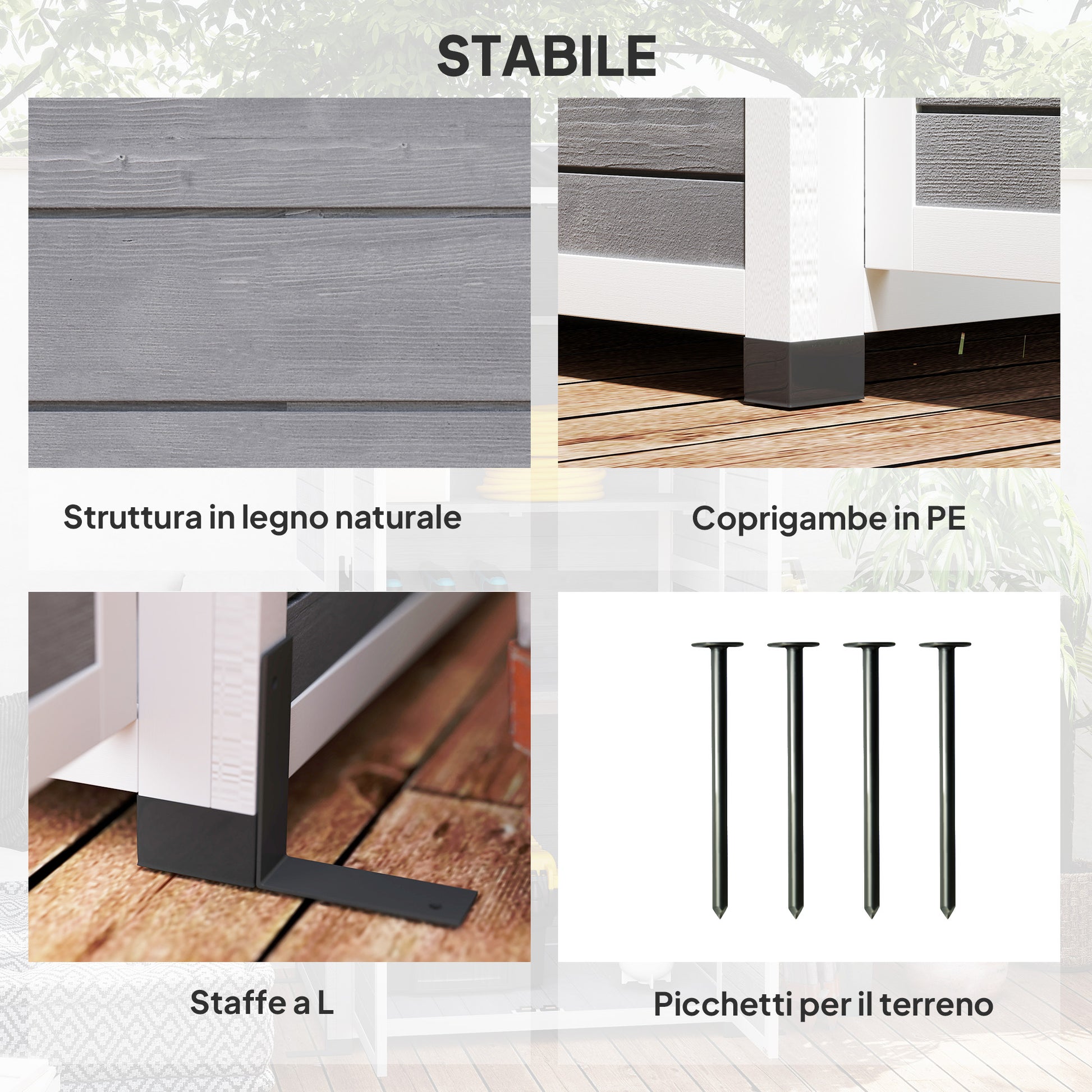 Wooden Garden Tool Shed made of Fir Wood with 2 Windows and Adjustable Shelves, Lockable Garden Tool Shed, Sloping Roof for Terrace Patio, 91x69x192cm, Light Grey