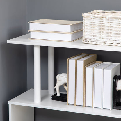 Corner Desk with Storage Shelves Modern Contemporary Design L-Shaped Computer Desk Wooden Shelves 120 x 80 x 176 cm White