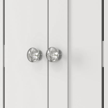 Over Toilet Shelf Bathroom Cabinet with Adjustable Shelf, 2 Doors, Toilet Paper Holder, and Open Shelves Space-Saving Storage Cabinet for Bathroom White