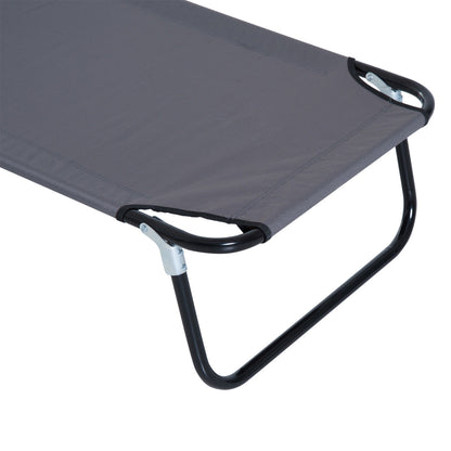 Foldable Sun Lounger with Pillow Reclining Chair with 4-Position Adjustable Backrest Camping Lounger with Face Hole Garden Chair Up to 120kg Load Capacity for Garden, Balcony Gray