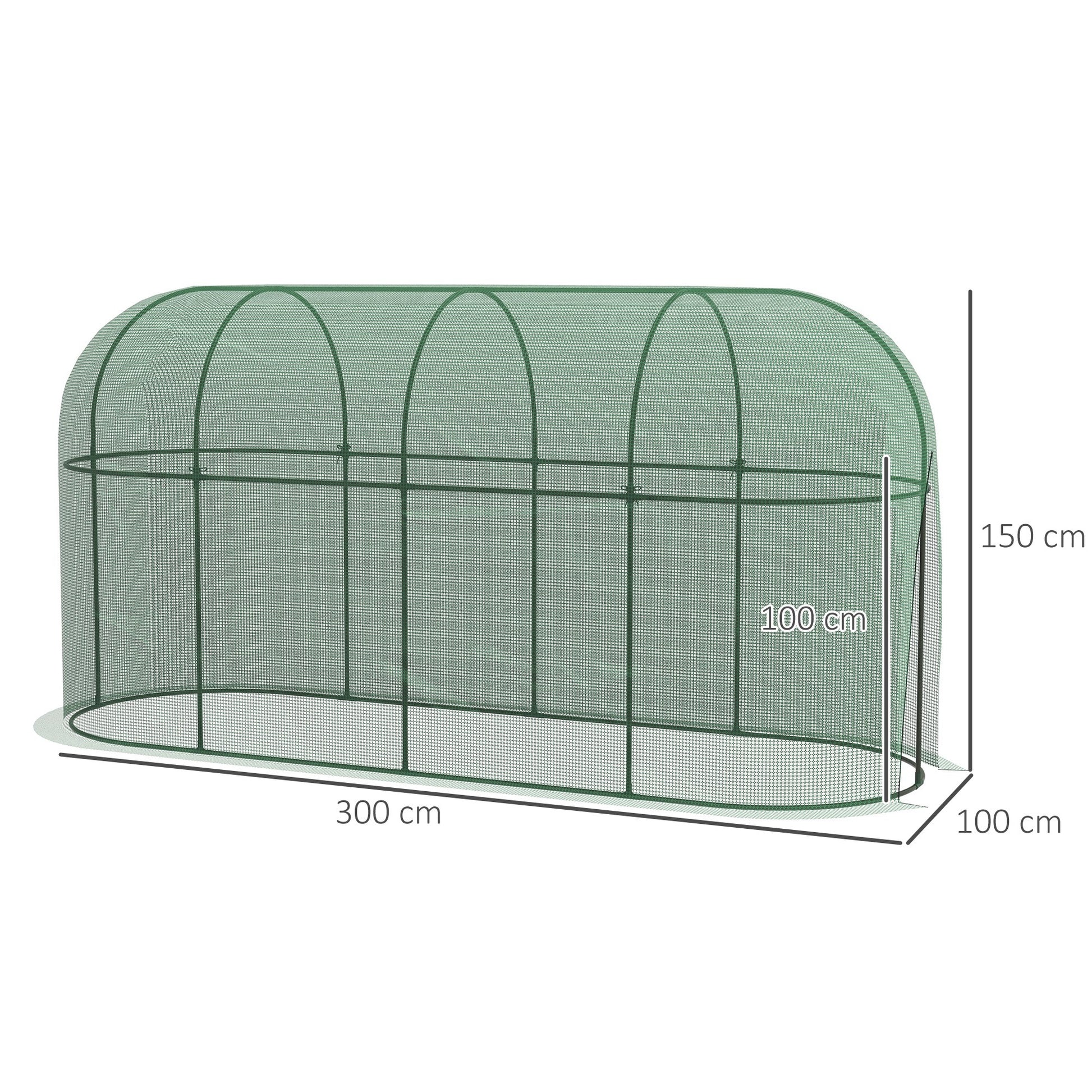 3 x 1 m Garden Net, Plant Protection Tent with Door, Insect Protection Net, Windproof Vegetable Net, Pest Protection Net for Garden, Balcony, Steel, Green