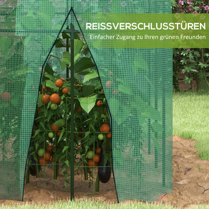 3 x 1 m Garden Net, Plant Protection Tent with Door, Insect Protection Net, Windproof Vegetable Net, Pest Protection Net for Garden, Balcony, Steel, Green