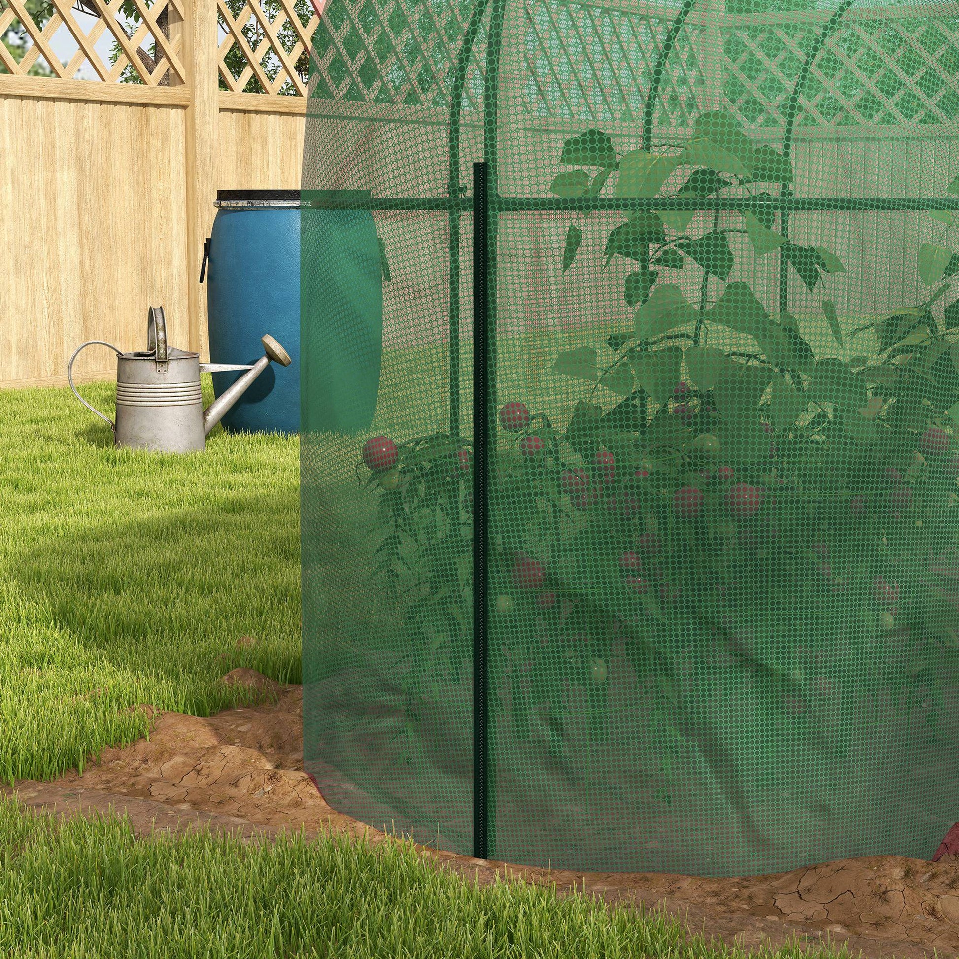 3 x 1 m Garden Net, Plant Protection Tent with Door, Insect Protection Net, Windproof Vegetable Net, Pest Protection Net for Garden, Balcony, Steel, Green