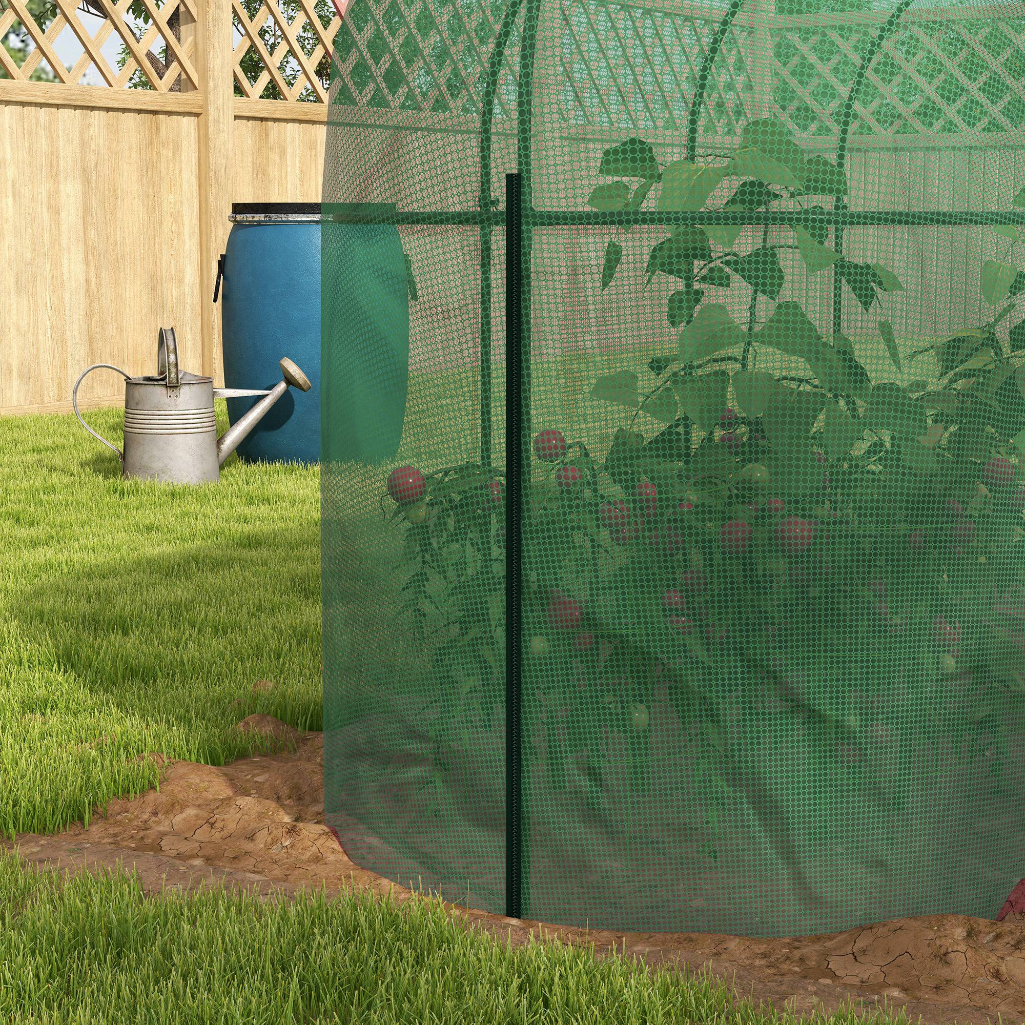 3 x 1 m Garden Net, Plant Protection Tent with Door, Insect Protection Net, Windproof Vegetable Net, Pest Protection Net for Garden, Balcony, Steel, Green