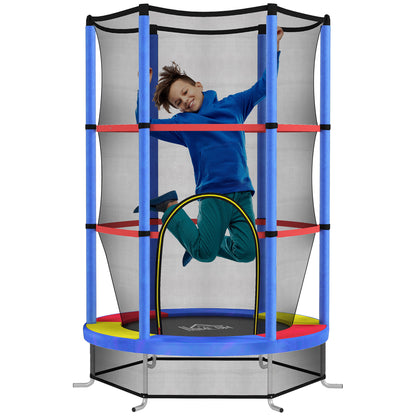 Children's Trampoline, Ø140 cm Trampoline for Children with Safety Net, Garden Trampoline for 3-6 Year Old Children, Indoor, Multicolor