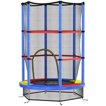 Children's Trampoline, Ø140 cm Trampoline for Children with Safety Net, Garden Trampoline for 3-6 Year Old Children, Indoor, Multicolor