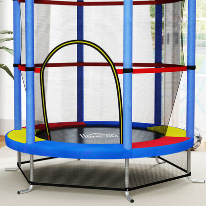 Children's Trampoline, Ø140 cm Trampoline for Children with Safety Net, Garden Trampoline for 3-6 Year Old Children, Indoor, Multicolor