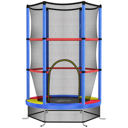 Children's Trampoline, Ø140 cm Trampoline for Children with Safety Net, Garden Trampoline for 3-6 Year Old Children, Indoor, Multicolor