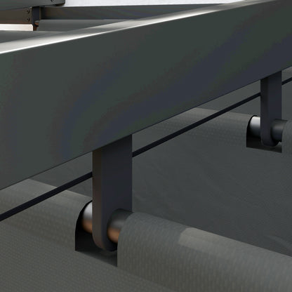 Patio Roof Pergola approx. 3x3m Terrace Canopy, Garden Pavilion made of Aluminum, Wall Mounted, Garden Gazebo with Adjustable Roof, Sun Protection for Terrace and Garden, Dark Grey