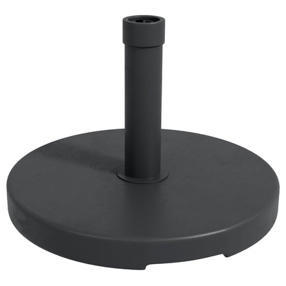 Round Umbrella Stand Base 15 kg Weight in HDPE Plastic Integrated Handle for Ø 24-38 mm Pole Size Ø 46.5 x 31H cm Black