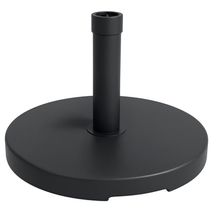Round Umbrella Stand Base 15 kg Weight in HDPE Plastic Integrated Handle for Ø 24-38 mm Pole Size Ø 46.5 x 31H cm Black