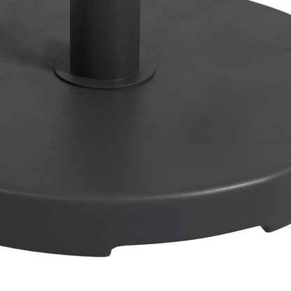 Round Umbrella Stand Base 15 kg Weight in HDPE Plastic Integrated Handle for Ø 24-38 mm Pole Size Ø 46.5 x 31H cm Black