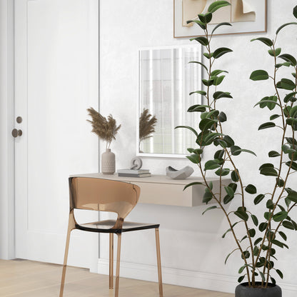 Rectangular Mirror 50x70 cm Bathroom Mirror Decorative Wall Mirror for Living Room Entryway Hallway Horizontal or Vertical White