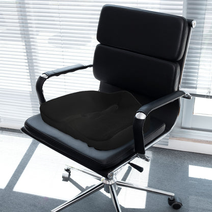 Orthopedic Seat Cushion Ergonomic Memory Foam Coccyx Cushion for Sciatica, Office Chair, Car Seat & More, Black