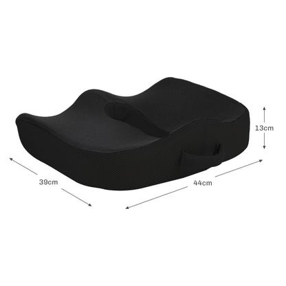 Orthopedic Seat Cushion Ergonomic Memory Foam Coccyx Cushion for Sciatica, Office Chair, Car Seat & More, Black