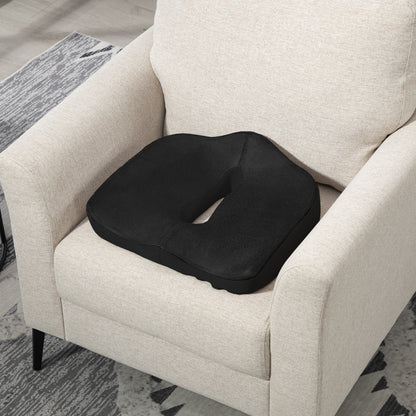Orthopedic Seat Cushion Ergonomic Memory Foam Coccyx Cushion for Sciatica, Office Chair, Car Seat & More, Black