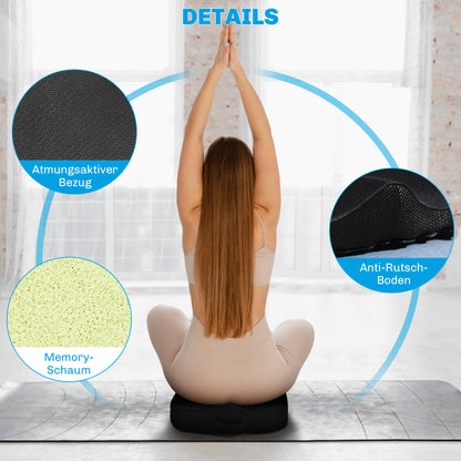 Orthopedic Seat Cushion Ergonomic Memory Foam Coccyx Cushion for Sciatica, Office Chair, Car Seat & More, Black