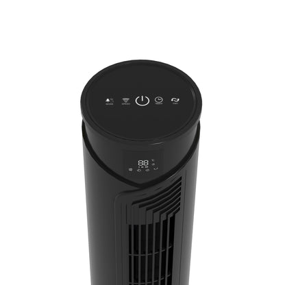 45W Tower Fan with 4 Modes and 3 Speeds with 12h Timer, ABS Floor Fan with Remote Control and Air Filters, Ø31.5x93 cm, Black