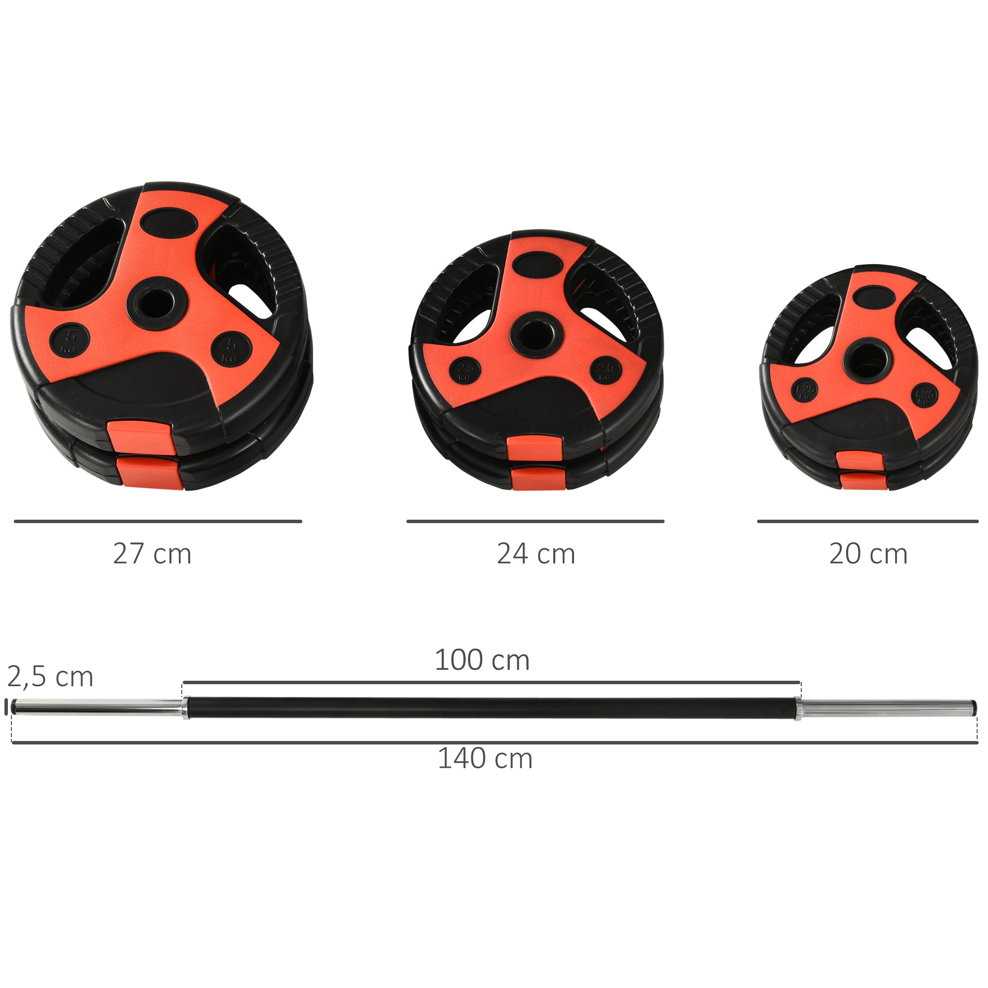 SPORTNOW Dumbbell Set 20 kg Adjustable Barbell Set with Non-Slip Grip Dumbbells with Connecting Rod Barbell Workout Weights Dumbbell Set for Home