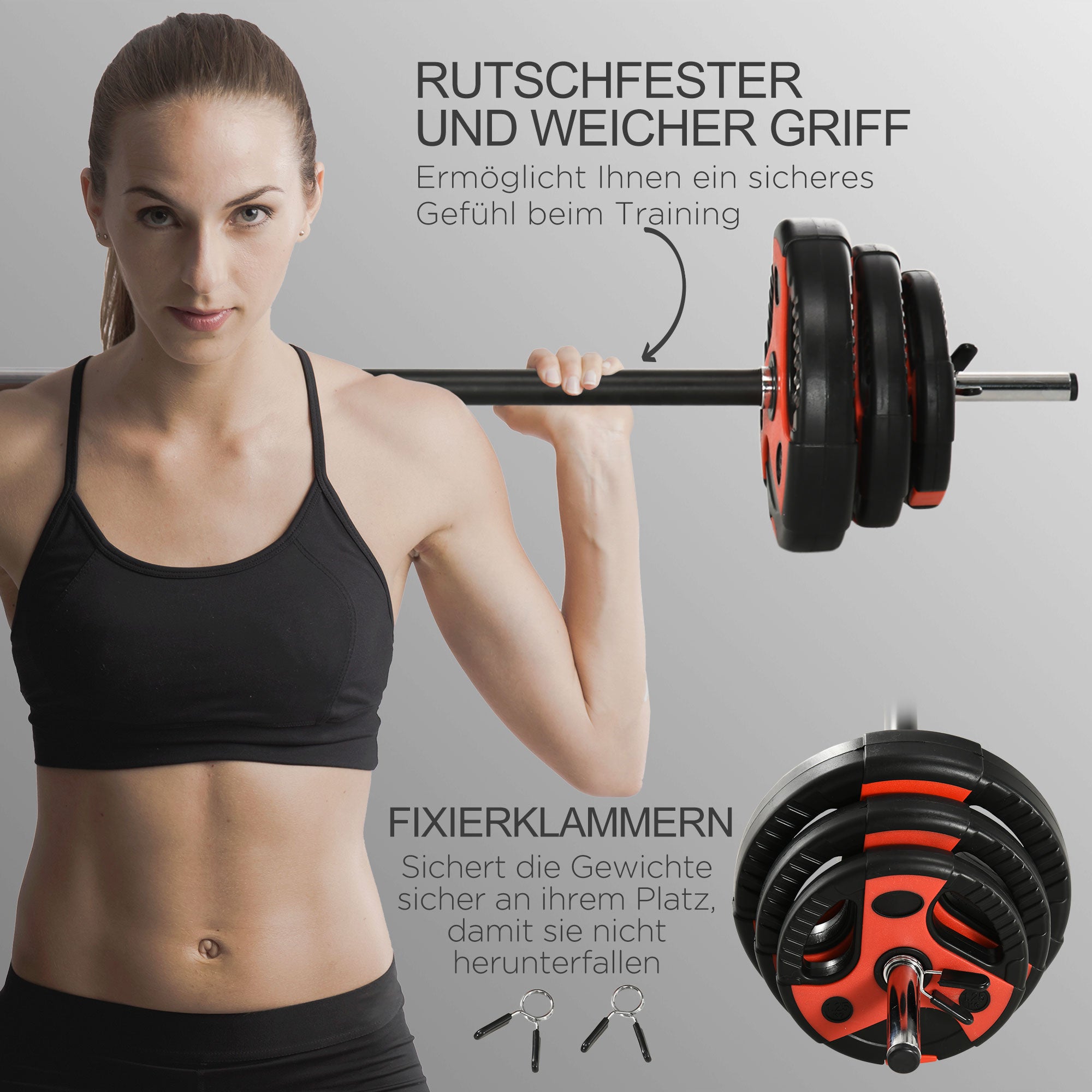 SPORTNOW Dumbbell Set 20 kg Adjustable Barbell Set with Non-Slip Grip Dumbbells with Connecting Rod Barbell Workout Weights Dumbbell Set for Home