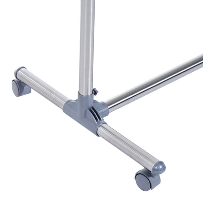Adjustable Height and Width Coat Rack Stand, 4 Swivel Wheels, Stainless Steel and ABS, 165x48x180cm
