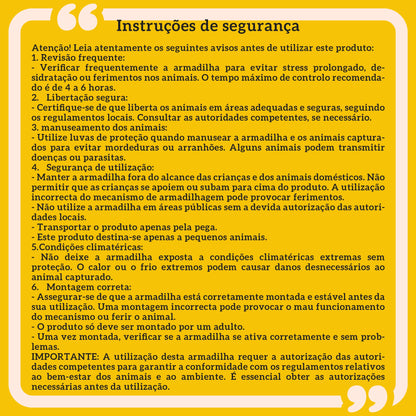 Foldable Live Animal Trap 66x24x30.5 cm Wire Capture Cage with Door and Handle for Rabbits Cats Rats Rodents Silver