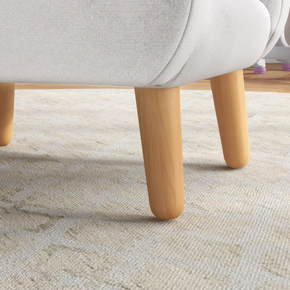 ZONEKIZ Children's Armchair Infant Armchair Cloud Design with Super Soft Touch and 4 Legs for Children 18-36 Months Load 88 lbs 18.1x20x21.7 inches White