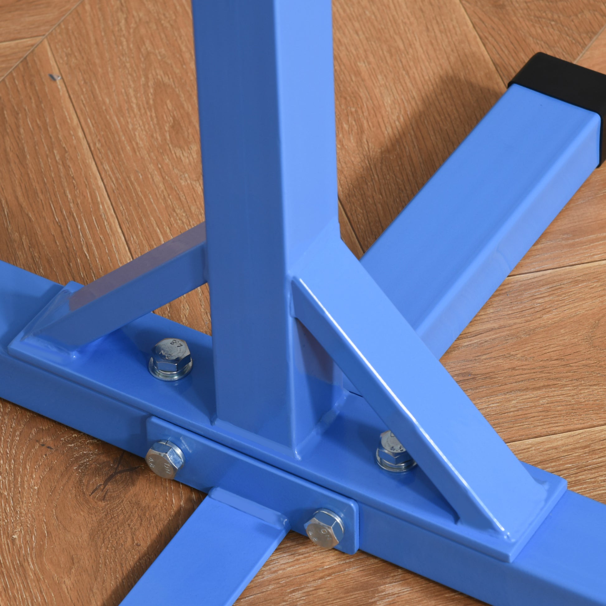Gymnastics Horizontal Bar, 13-step height-adjustable horizontal bar, wooden horizontal bar with stable steel construction up to 75 kg load capacity, for children aged 3 and above, indoor, outdoor, blue