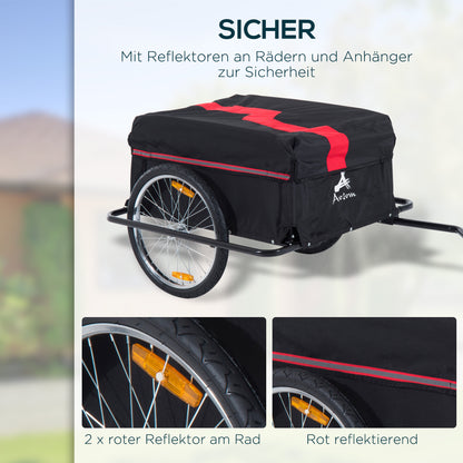 Folding Bicycle Trailer Cargo Trailer with Coupling, Load Capacity up to 40 kg, Cargo Trailer for Bicycles Handcart 140 x 88 x 60 cm