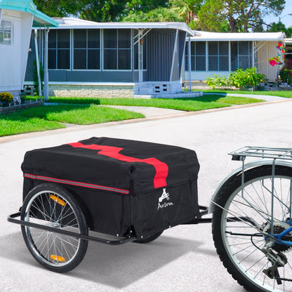 Folding Bicycle Trailer Cargo Trailer with Coupling, Load Capacity up to 40 kg, Cargo Trailer for Bicycles Handcart 140 x 88 x 60 cm