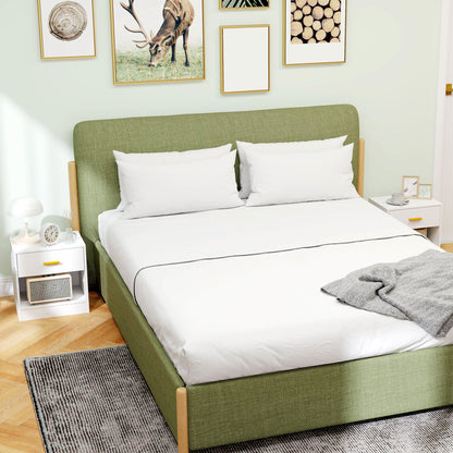 Set of 2 Modern Bedside Tables with Drawer and Open Shelf, Particle Board Bedside Tables, 39x28x41 cm, White