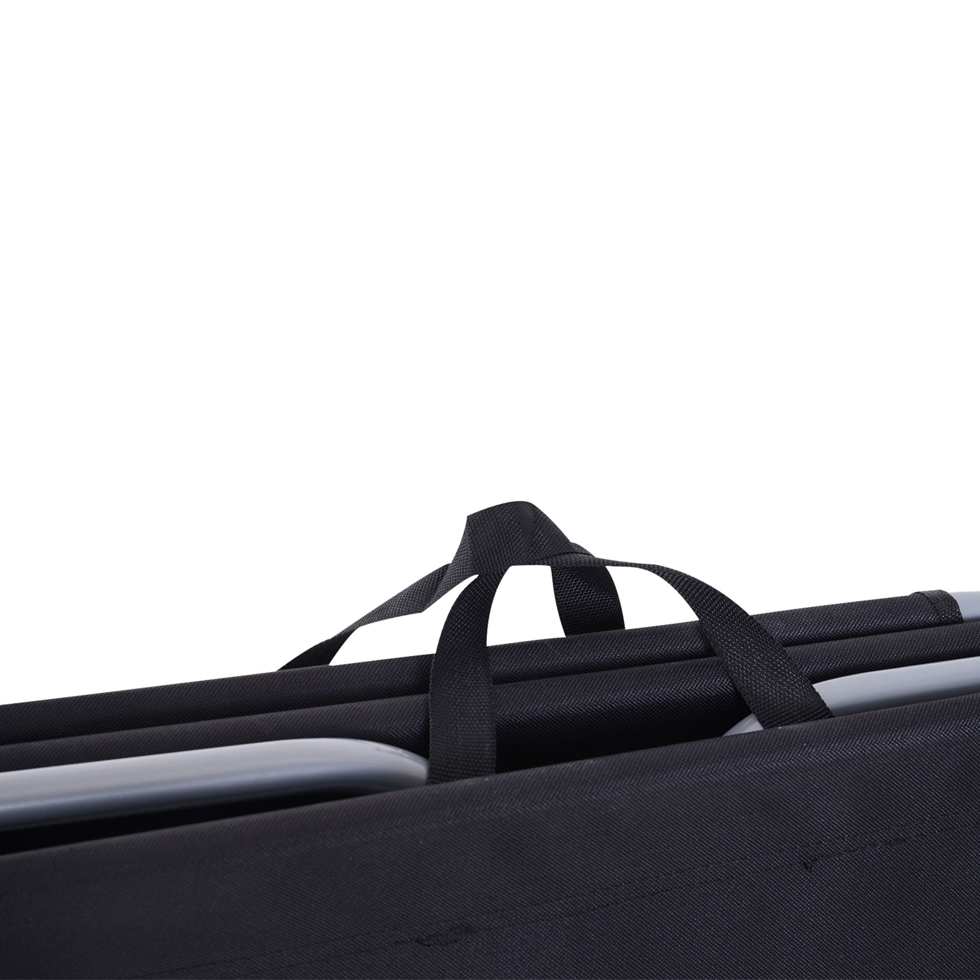 Garden Sun Lounger with 5-Position Adjustable Backrest, Foldable Metal Frame and Oxford Fabric, 187x55x24cm, Black