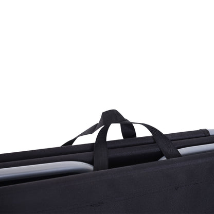 Garden Sun Lounger with 5-Position Adjustable Backrest, Foldable Metal Frame and Oxford Fabric, 187x55x24cm, Black