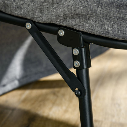 4-in-1 Folding Bed 75x190 cm, Adult Guest Bed Foldable with 8 cm Thickness Foam, Travel Bed with Metal Frame, 5-level adjustable Single Bed with Pillow, up to 150 kg load-bearing capacity