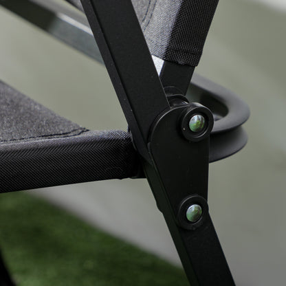 Camping Chair Folding Fishing Chair with Armrests - Oxford Fabric and Steel Frame - 54 x 59 x 78 cm - Black