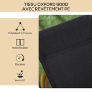 Camping Chair Folding Fishing Chair with Armrests - Oxford Fabric and Steel Frame - 54 x 59 x 78 cm - Black