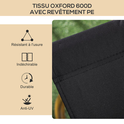 Camping Chair Folding Fishing Chair with Armrests - Oxford Fabric and Steel Frame - 54 x 59 x 78 cm - Black