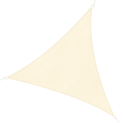 Large Triangular Shade Sail 6 x 6 x 6 m High-Density UV-Resistant Polyethylene Cream Color