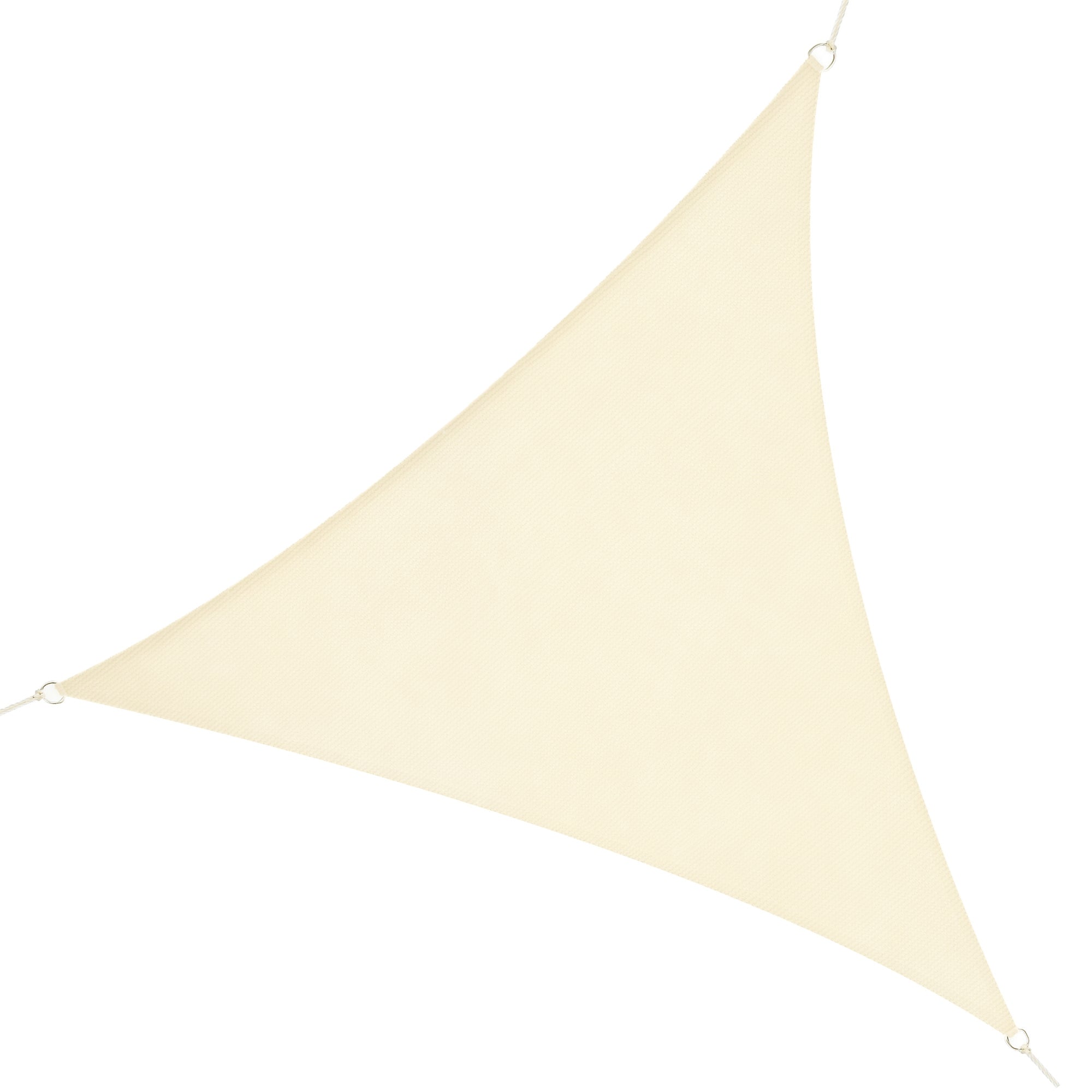Large Triangular Shade Sail 6 x 6 x 6 m High-Density UV-Resistant Polyethylene Cream Color