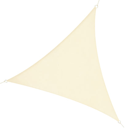 Large Triangular Shade Sail 6 x 6 x 6 m High-Density UV-Resistant Polyethylene Cream Color